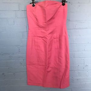 Fun candy pink strapless dress by J. Crew